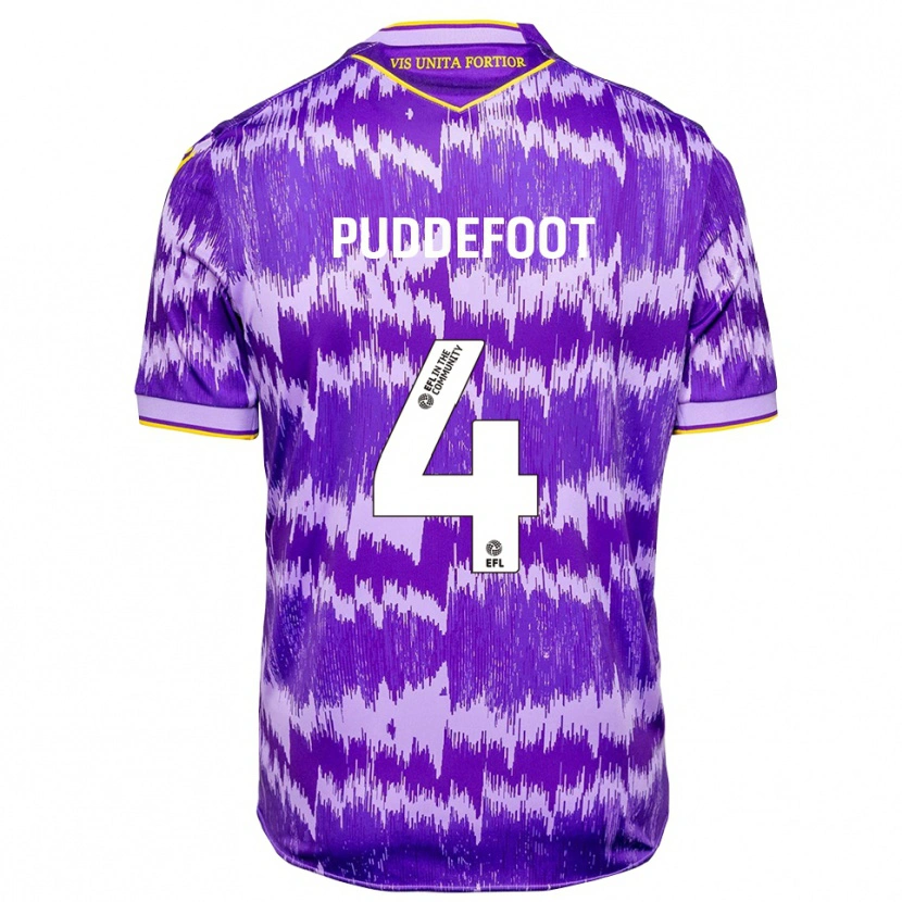 Danxen Kinderen Danielle Puddefoot #4 Paars Geel Uitshirt Uittenue 2025/26 T-Shirt