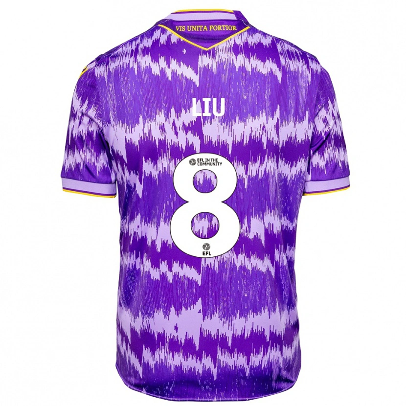 Danxen Kinderen Ryan Liu #8 Paars Geel Uitshirt Uittenue 2025/26 T-Shirt