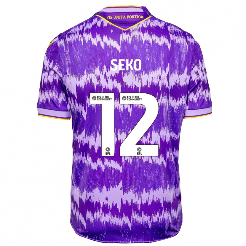 Danxen Kinderen Tatsuki Seko #12 Paars Geel Uitshirt Uittenue 2025/26 T-Shirt