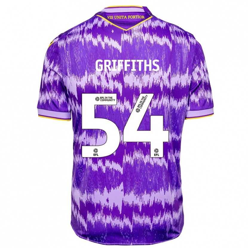 Danxen Kinderen Jack Griffiths #54 Paars Geel Uitshirt Uittenue 2025/26 T-Shirt