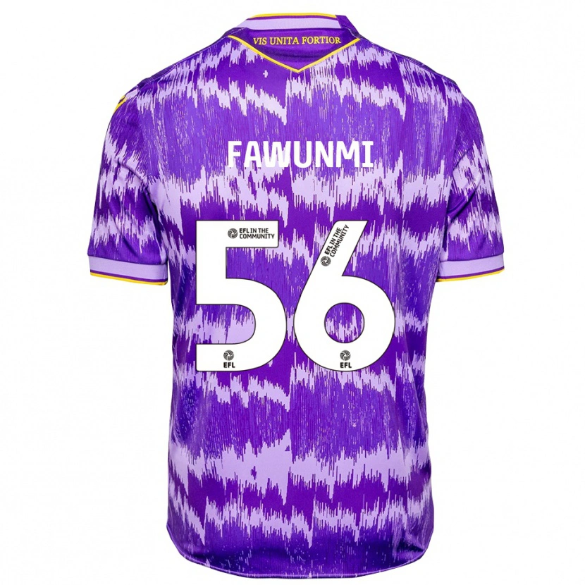Danxen Kinderen Favour Fawunmi #56 Paars Geel Uitshirt Uittenue 2025/26 T-Shirt