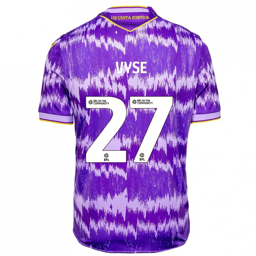 Danxen Kinderen Ryah Vyse #27 Paars Geel Uitshirt Uittenue 2025/26 T-Shirt