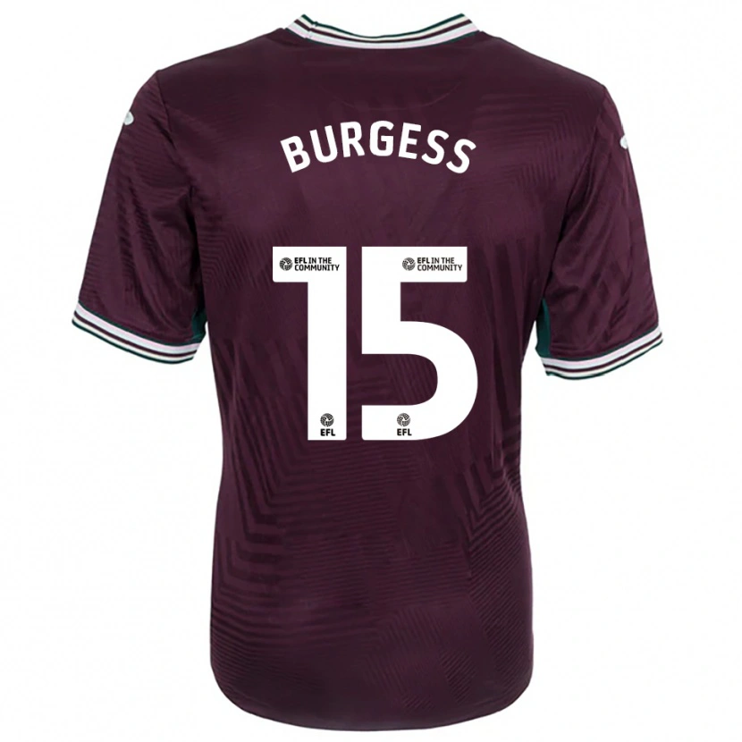 Danxen Kinderen Cameron Burgess #15 Roest Rood Wit Uitshirt Uittenue 2025/26 T-Shirt