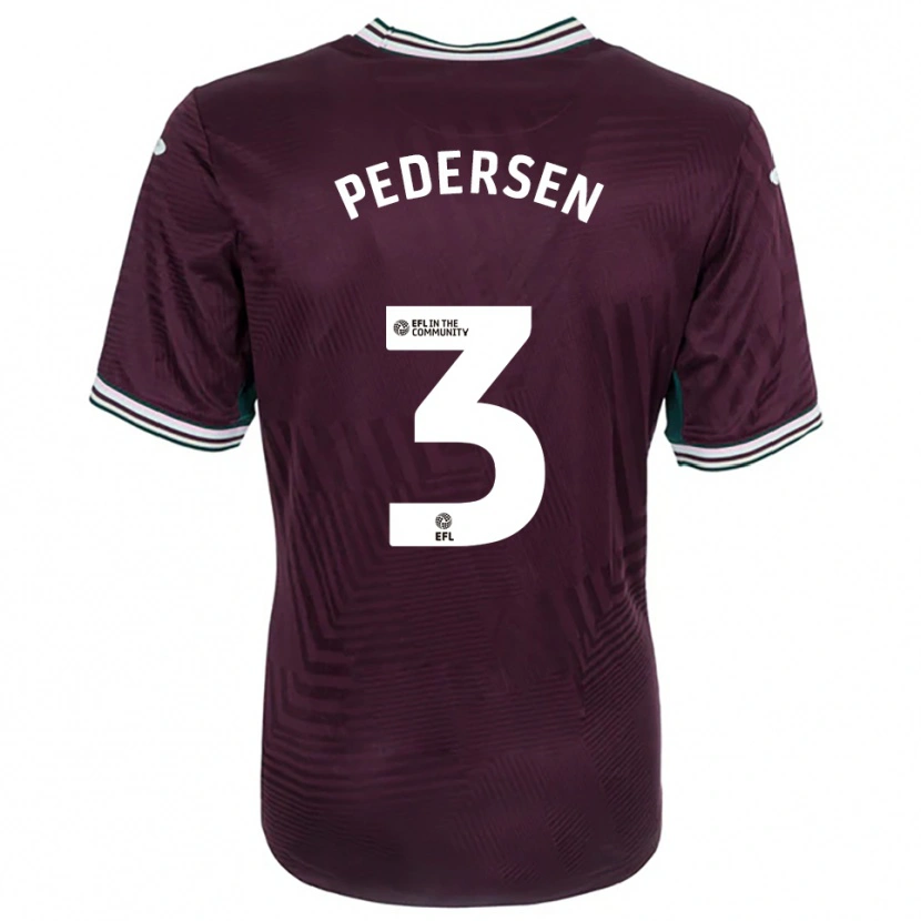 Danxen Kinderen Kristian Pedersen #3 Roest Rood Wit Uitshirt Uittenue 2025/26 T-Shirt