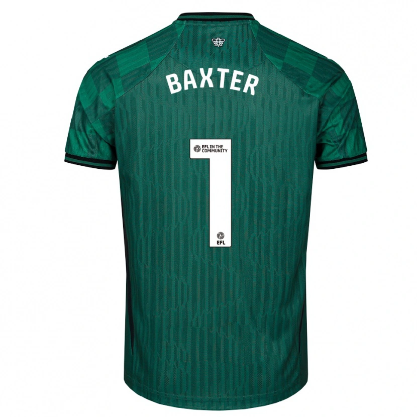 Danxen Kinderen Nathan Baxter #1 Groen Zwart Uitshirt Uittenue 2025/26 T-Shirt