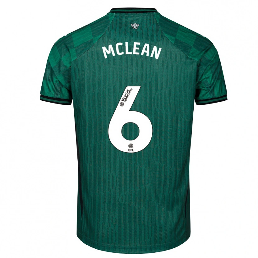 Danxen Kinderen Sophie Mclean #6 Groen Zwart Uitshirt Uittenue 2025/26 T-Shirt