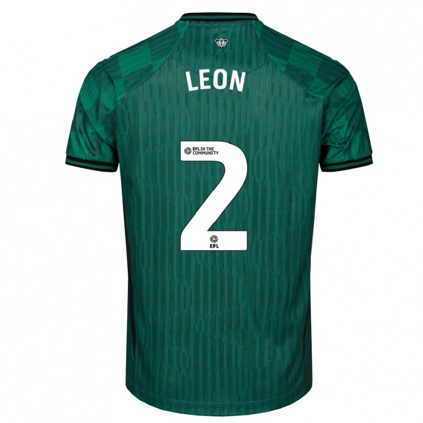 Danxen Kinderen Lucía León #2 Groen Zwart Uitshirt Uittenue 2025/26 T-Shirt