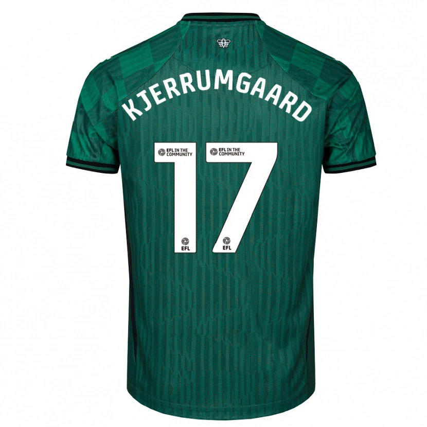 Danxen Kinderen Luca Kjerrumgaard #17 Groen Zwart Uitshirt Uittenue 2025/26 T-Shirt