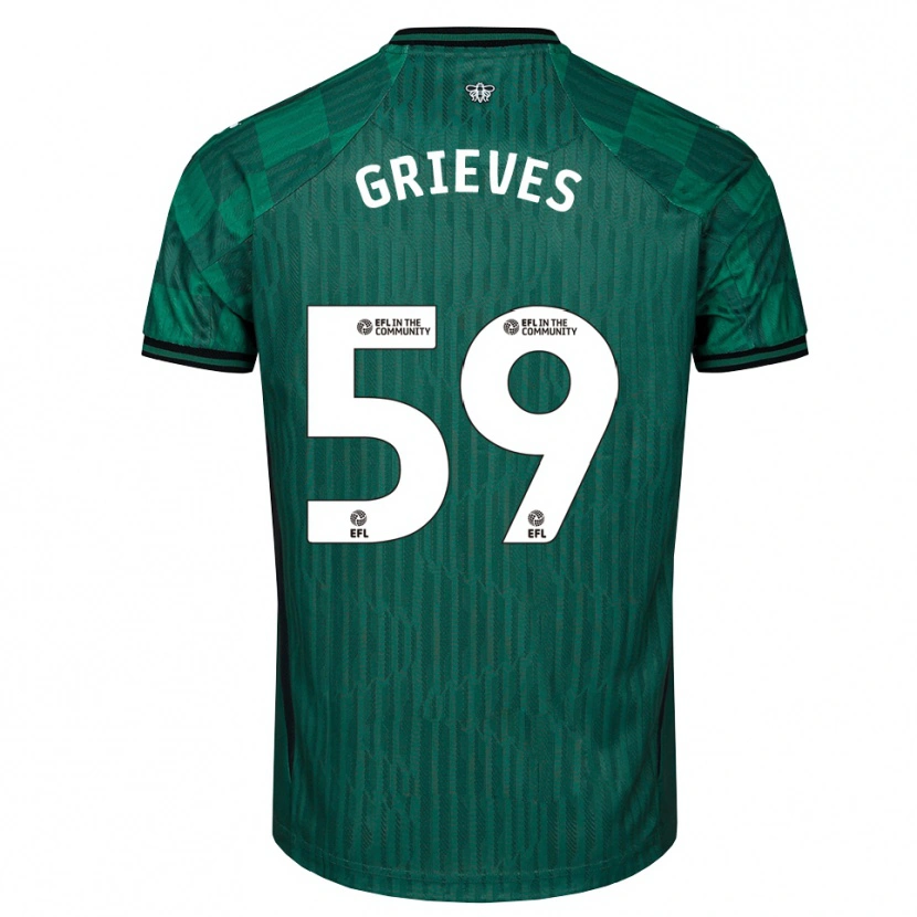 Danxen Kinderen Jack Grieves #59 Groen Zwart Uitshirt Uittenue 2025/26 T-Shirt