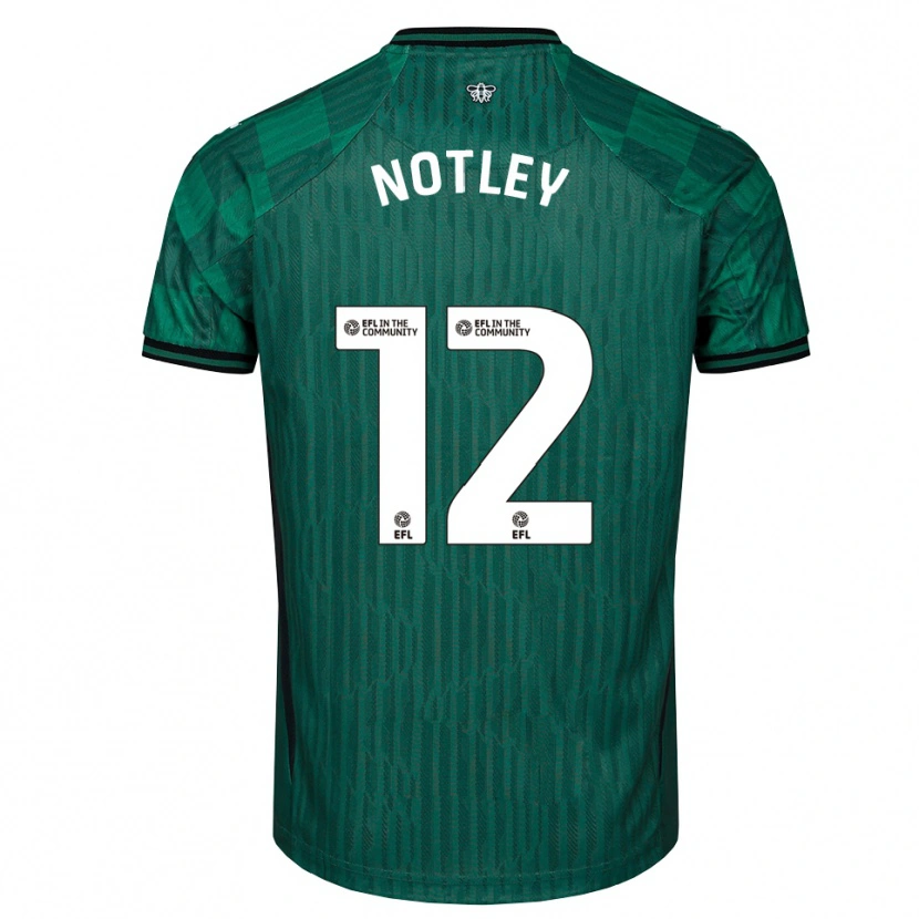 Danxen Kinderen Tyler Notley #12 Groen Zwart Uitshirt Uittenue 2025/26 T-Shirt