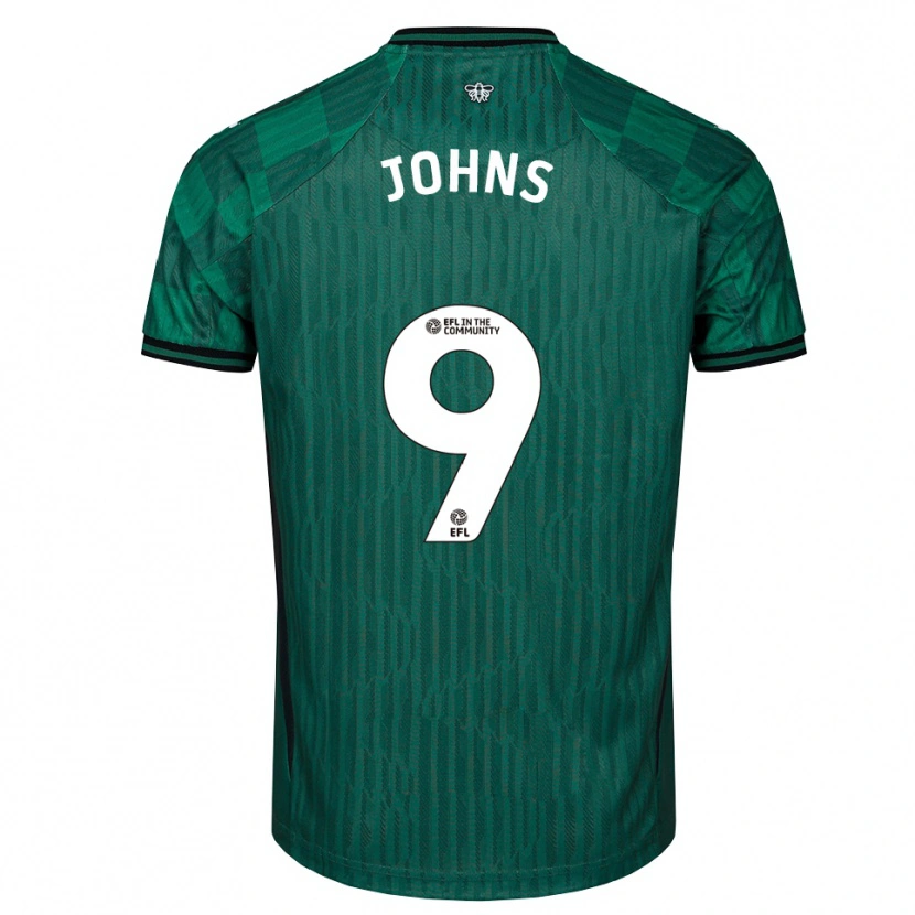 Danxen Kinderen Carly Johns #9 Groen Zwart Uitshirt Uittenue 2025/26 T-Shirt