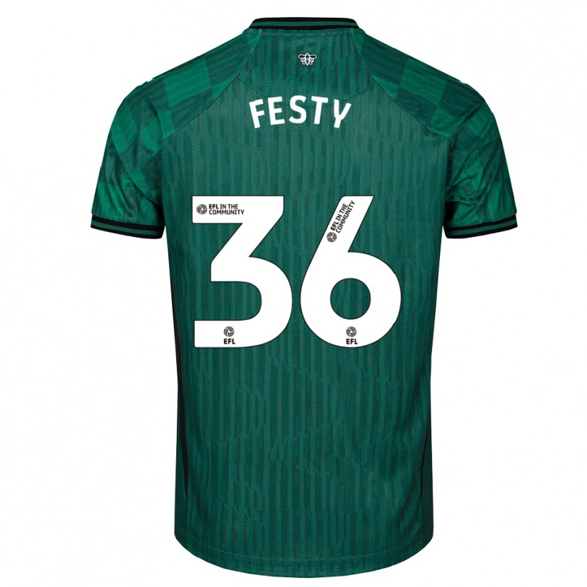 Danxen Kinderen Festy Ebosele #36 Groen Zwart Uitshirt Uittenue 2025/26 T-Shirt