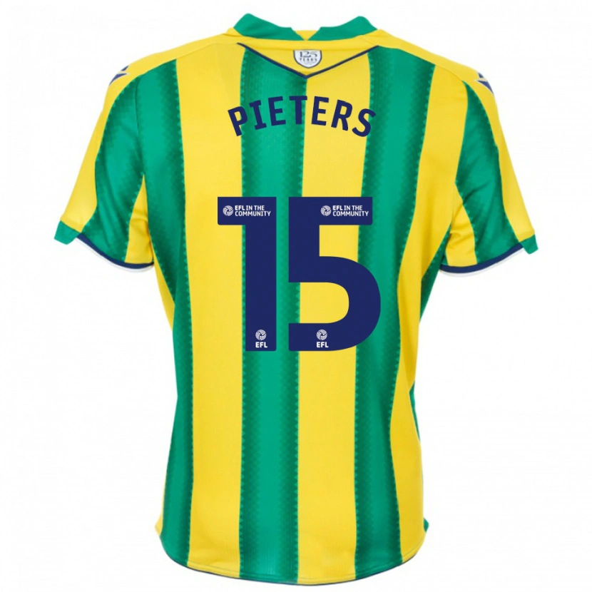 Danxen Kinderen Erik Pieters #15 Geel Groen Uitshirt Uittenue 2025/26 T-Shirt