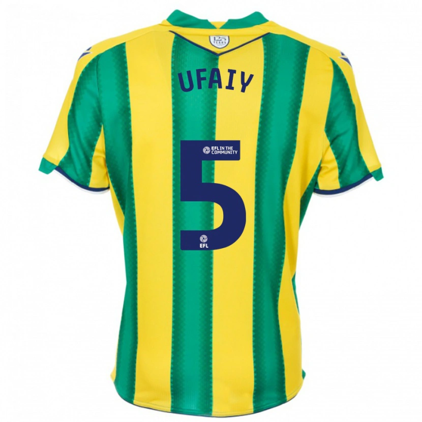 Danxen Kinderen Kevin Ufaiy #5 Geel Groen Uitshirt Uittenue 2025/26 T-Shirt