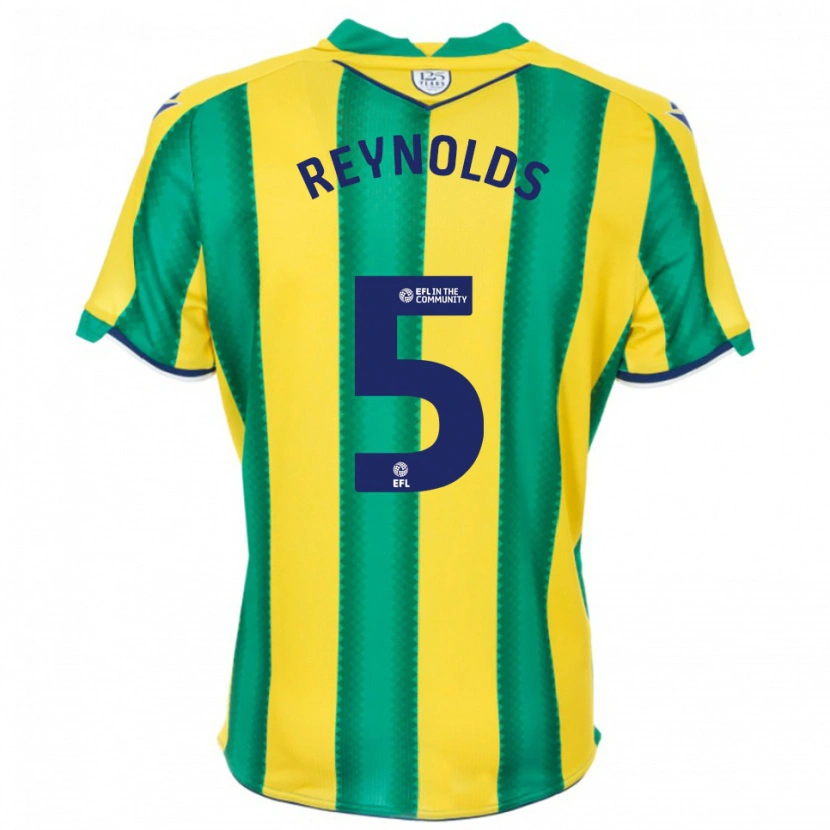 Danxen Kinderen Taylor Reynolds #5 Geel Groen Uitshirt Uittenue 2025/26 T-Shirt