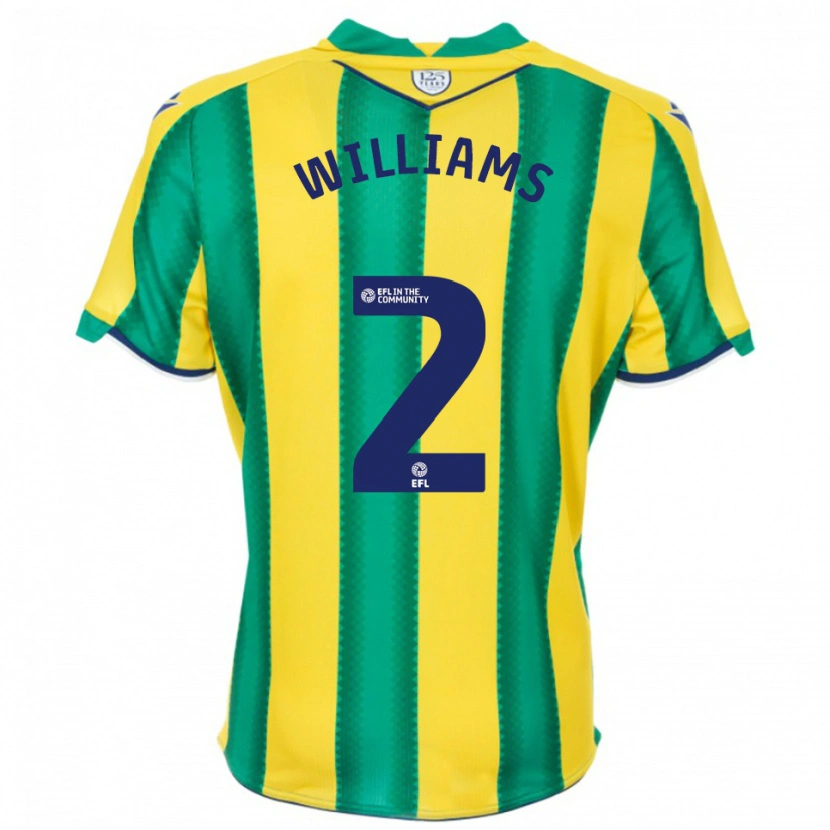Danxen Kinderen Alex Williams #2 Geel Groen Uitshirt Uittenue 2025/26 T-Shirt