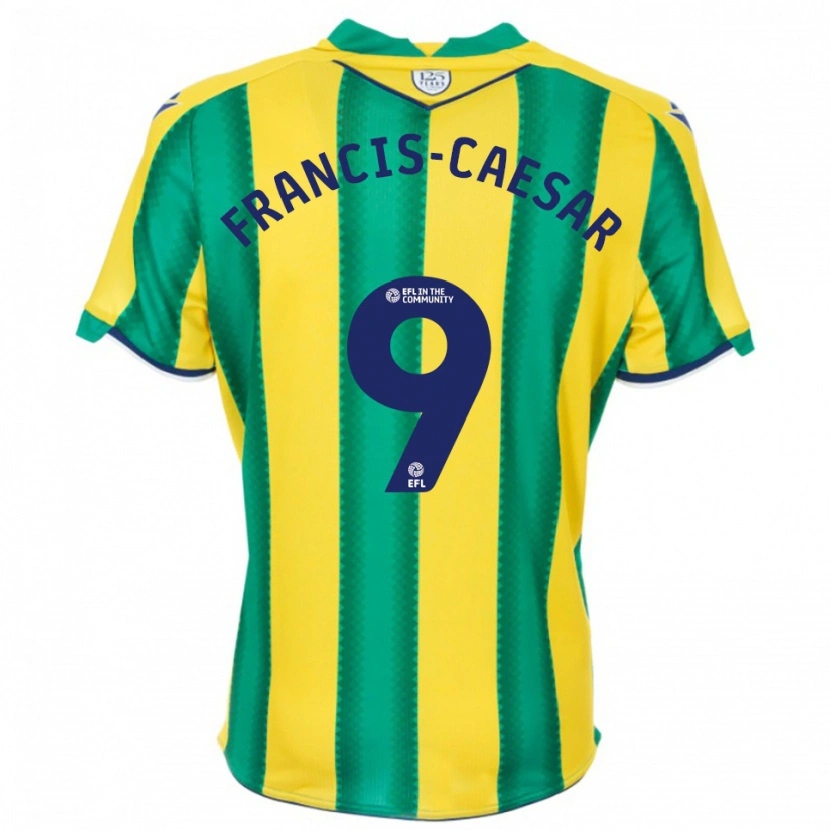 Danxen Kinderen Jaiden Francis-Caesar #9 Geel Groen Uitshirt Uittenue 2025/26 T-Shirt