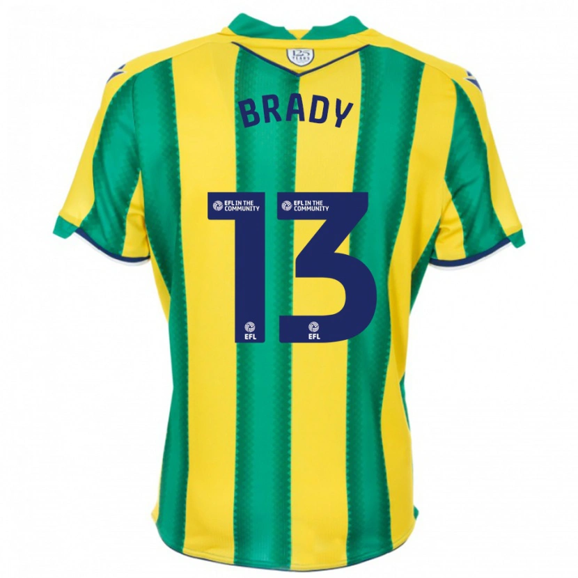 Danxen Kinderen Louis Brady #13 Geel Groen Uitshirt Uittenue 2025/26 T-Shirt