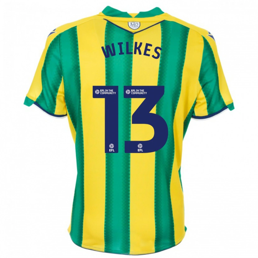 Danxen Kinderen Liam Wilkes #13 Geel Groen Uitshirt Uittenue 2025/26 T-Shirt