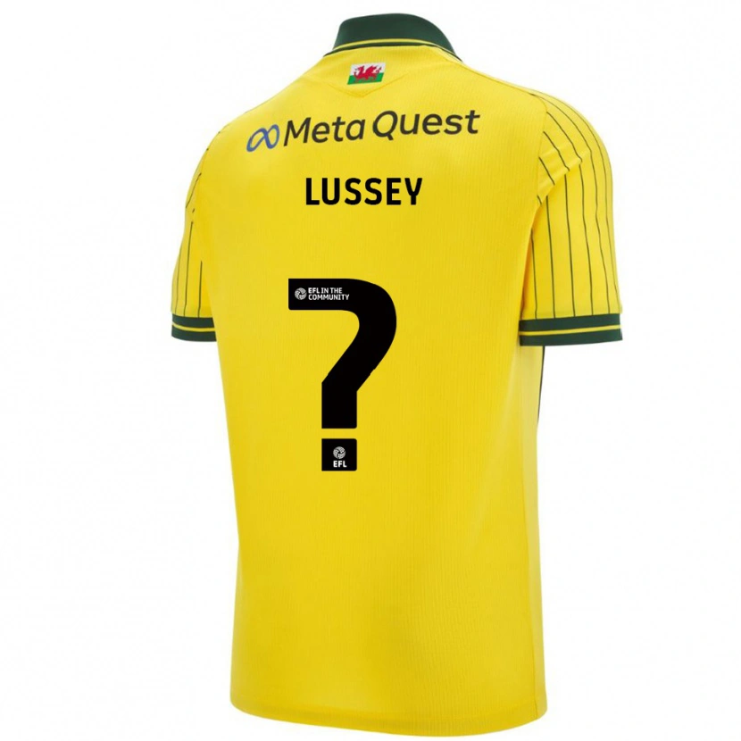 Danxen Kinderen Alfie Lussey #0 Geel Groen Uitshirt Uittenue 2025/26 T-Shirt
