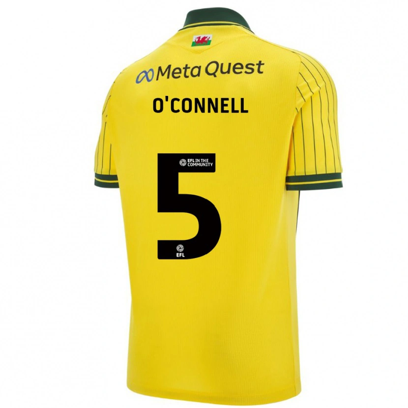 Danxen Kinderen Eoghan O'connell #5 Geel Groen Uitshirt Uittenue 2025/26 T-Shirt