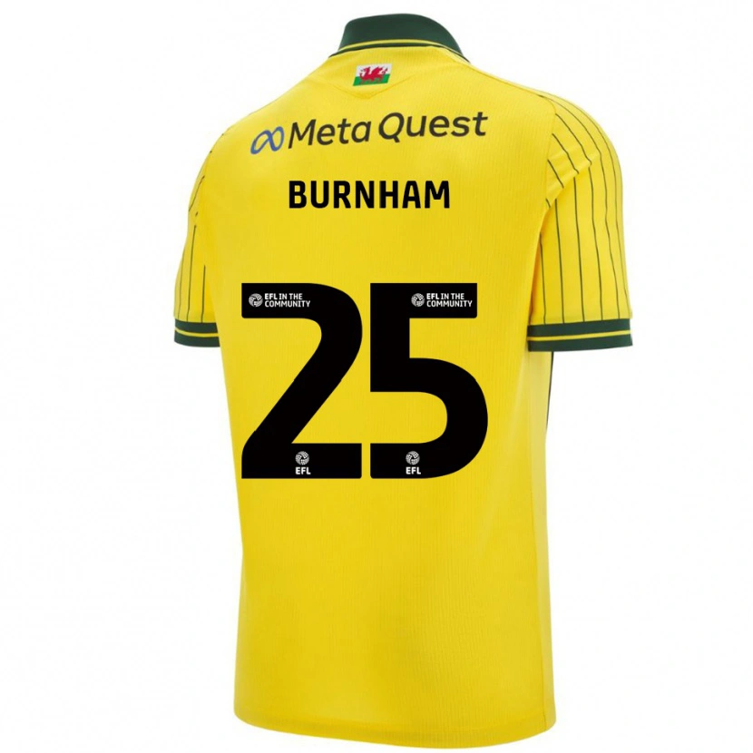 Danxen Kinderen Emma Burnham #25 Geel Groen Uitshirt Uittenue 2025/26 T-Shirt