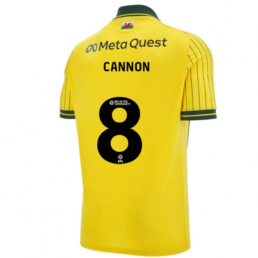 Danxen Kinderen Andy Cannon #8 Geel Groen Uitshirt Uittenue 2025/26 T-Shirt