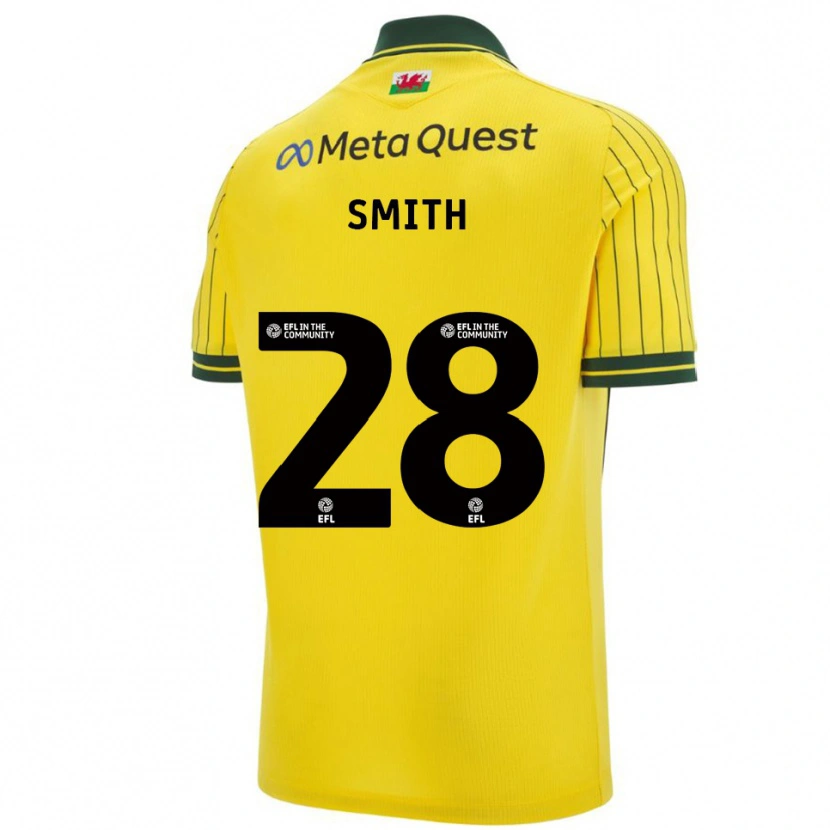 Danxen Kinderen Sam Smith #28 Geel Groen Uitshirt Uittenue 2025/26 T-Shirt