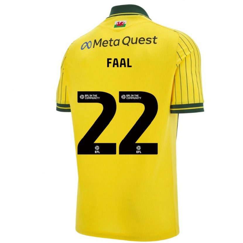 Danxen Kinderen Mo Faal #22 Geel Groen Uitshirt Uittenue 2025/26 T-Shirt