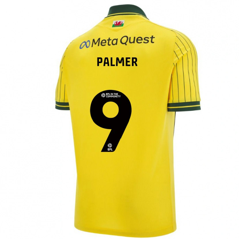 Danxen Kinderen Ollie Palmer #9 Geel Groen Uitshirt Uittenue 2025/26 T-Shirt