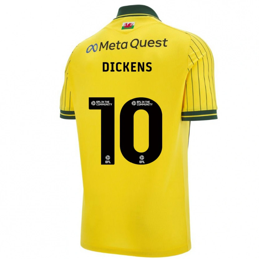 Danxen Kinderen Tj Dickens #10 Geel Groen Uitshirt Uittenue 2025/26 T-Shirt