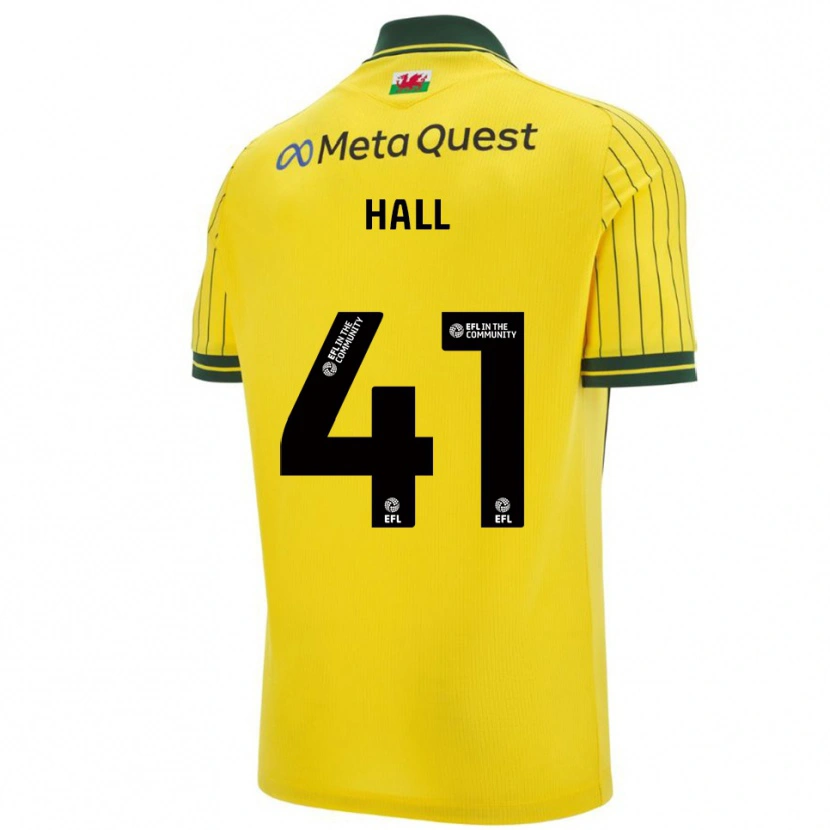 Danxen Kinderen Liam Hall #41 Geel Groen Uitshirt Uittenue 2025/26 T-Shirt