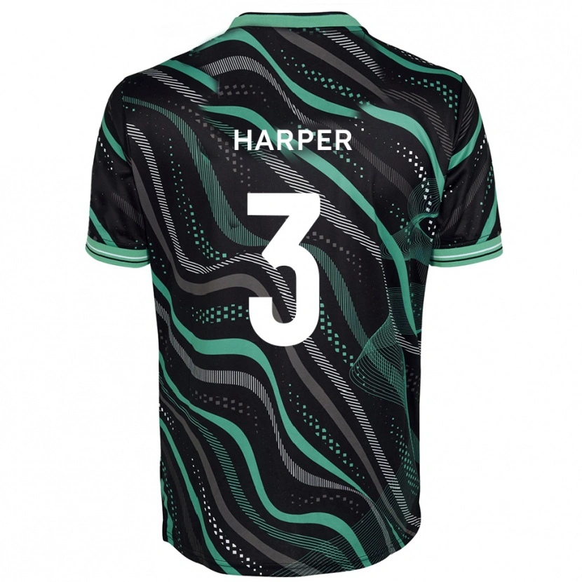 Danxen Kinderen Cameron Harper #3 Zwart Groen Uitshirt Uittenue 2025/26 T-Shirt