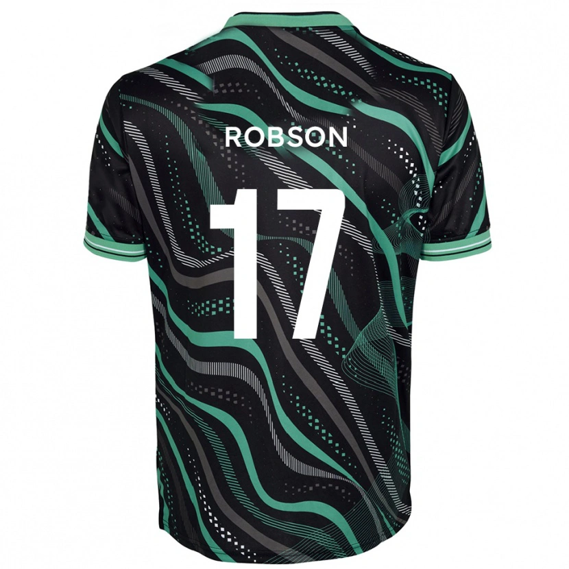 Danxen Kinderen Ethan Robson #17 Zwart Groen Uitshirt Uittenue 2025/26 T-Shirt