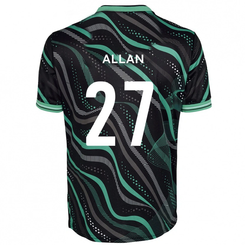 Danxen Kinderen Jake Allan #27 Zwart Groen Uitshirt Uittenue 2025/26 T-Shirt