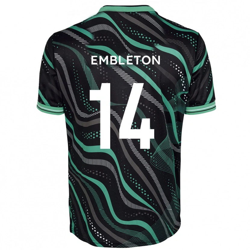 Danxen Kinderen Elliot Embleton #14 Zwart Groen Uitshirt Uittenue 2025/26 T-Shirt