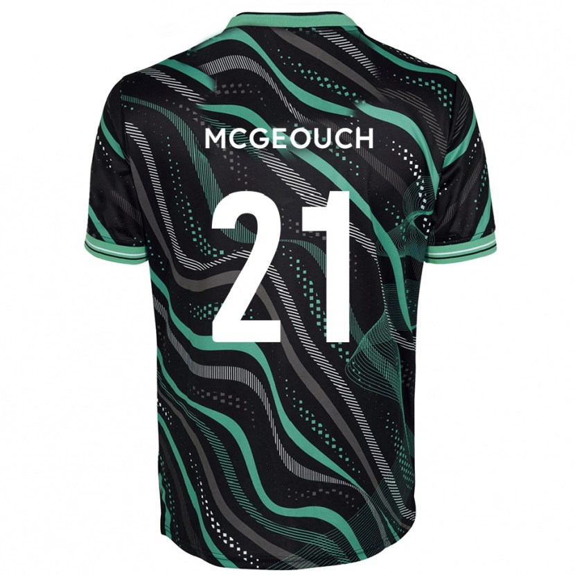 Danxen Kinderen Dylan Mcgeouch #21 Zwart Groen Uitshirt Uittenue 2025/26 T-Shirt
