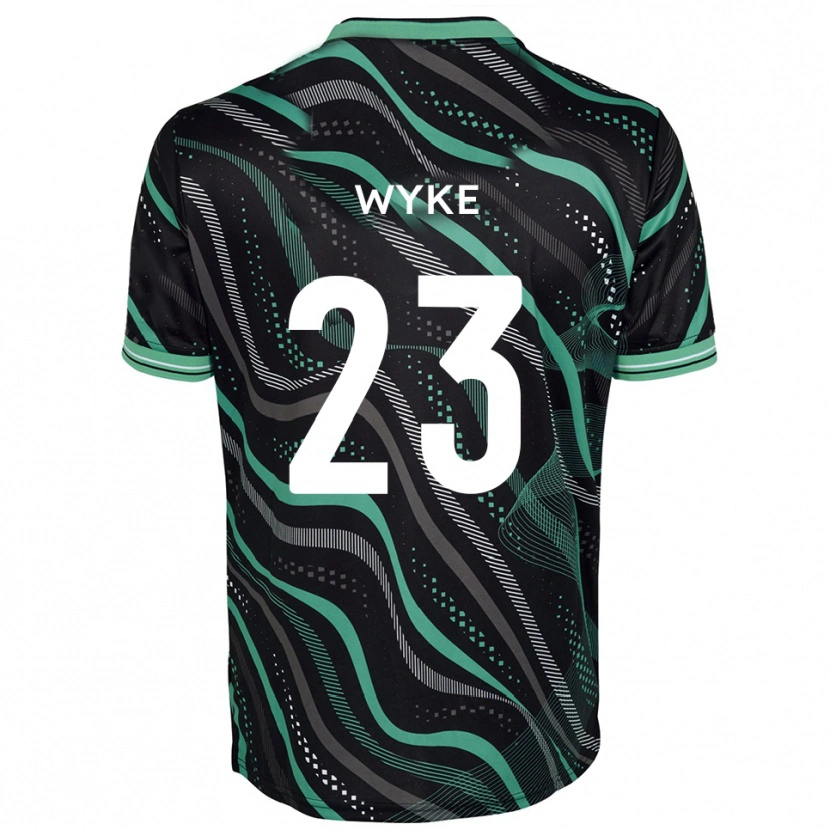 Danxen Kinderen Charlie Wyke #23 Zwart Groen Uitshirt Uittenue 2025/26 T-Shirt