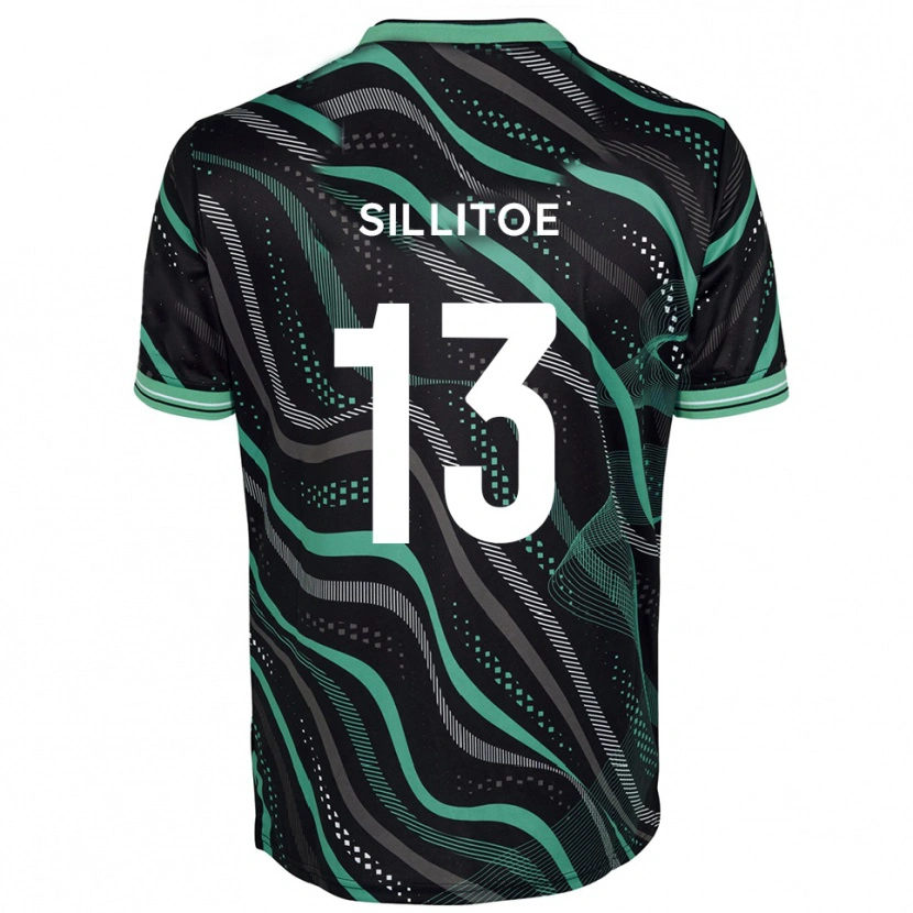 Danxen Kinderen Casey Sillitoe #13 Zwart Groen Uitshirt Uittenue 2025/26 T-Shirt