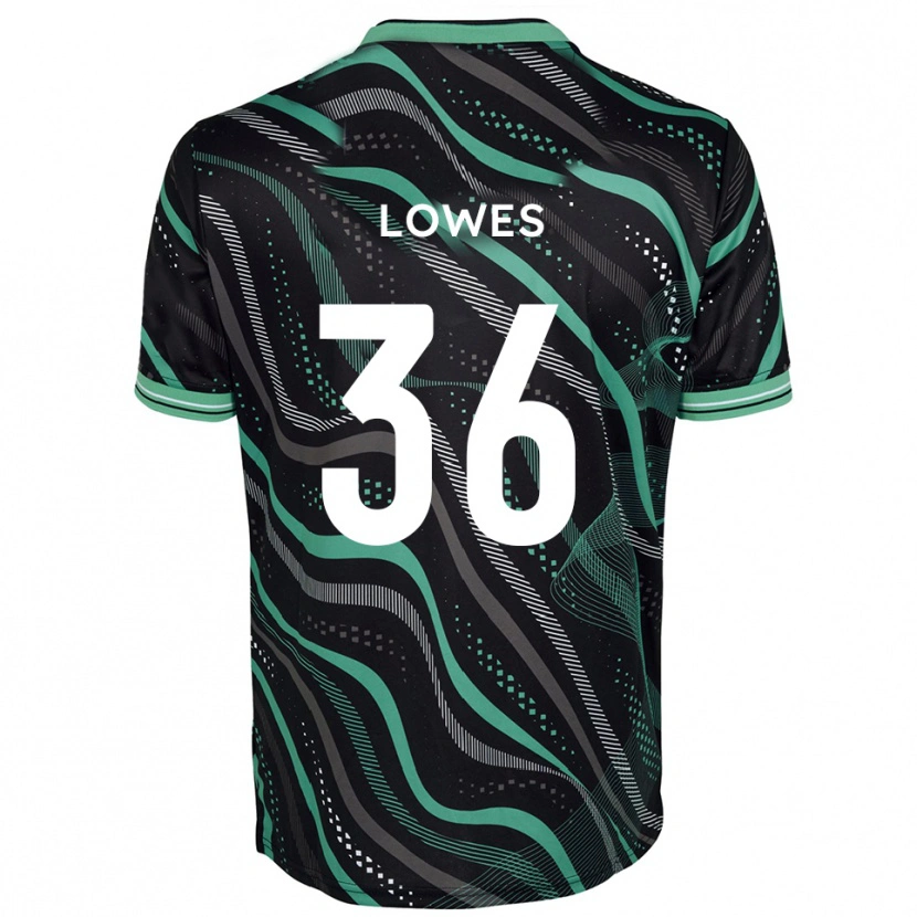 Danxen Kinderen Jonah Lowes #36 Zwart Groen Uitshirt Uittenue 2025/26 T-Shirt