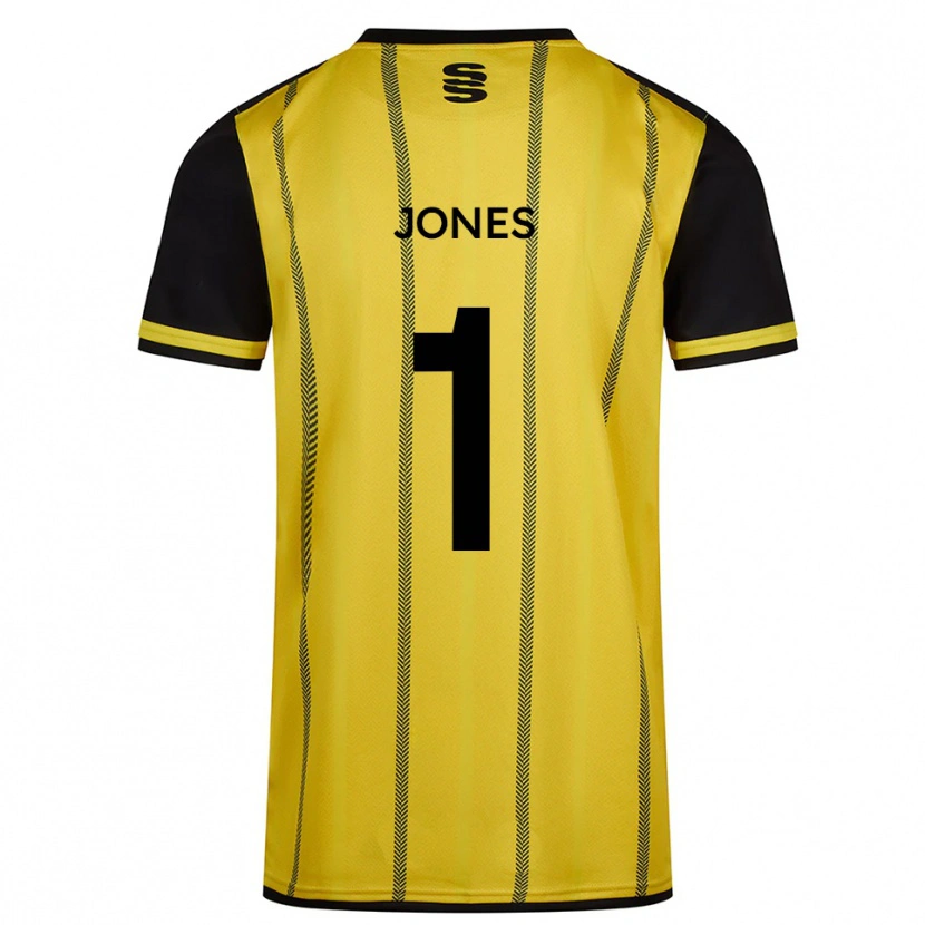 Danxen Kinderen Zac Jones #1 Geel Zwart Uitshirt Uittenue 2025/26 T-Shirt
