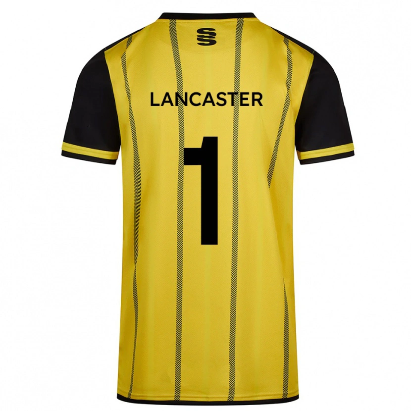 Danxen Kinderen Aaron Lancaster #1 Geel Zwart Uitshirt Uittenue 2025/26 T-Shirt