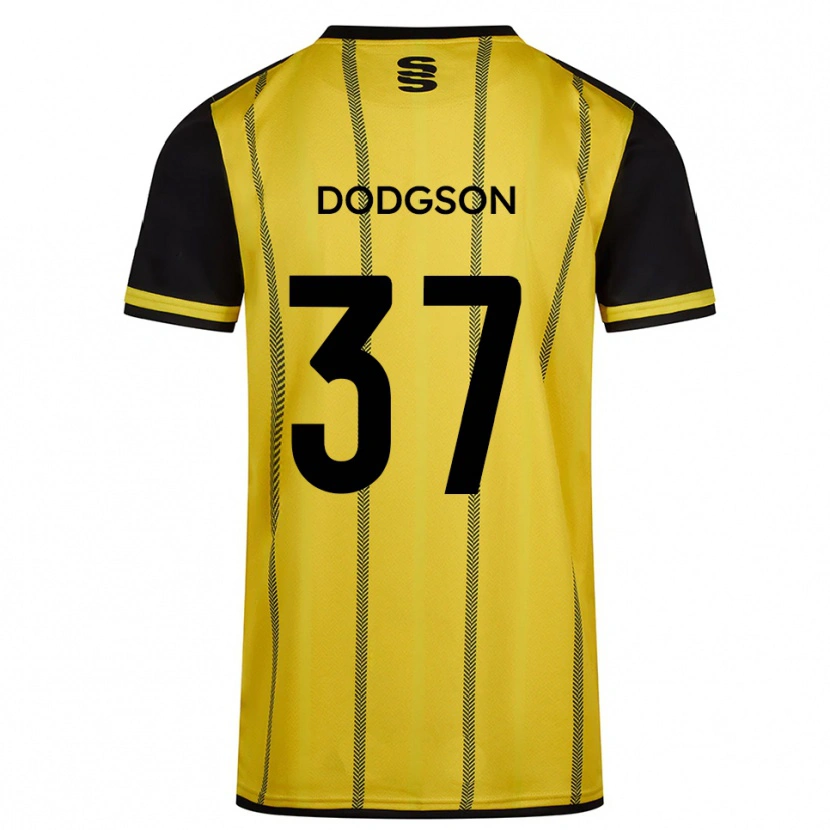 Danxen Kinderen Ewan Dodgson #37 Geel Zwart Uitshirt Uittenue 2025/26 T-Shirt