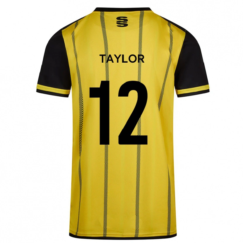 Danxen Kinderen Max Taylor #12 Geel Zwart Uitshirt Uittenue 2025/26 T-Shirt