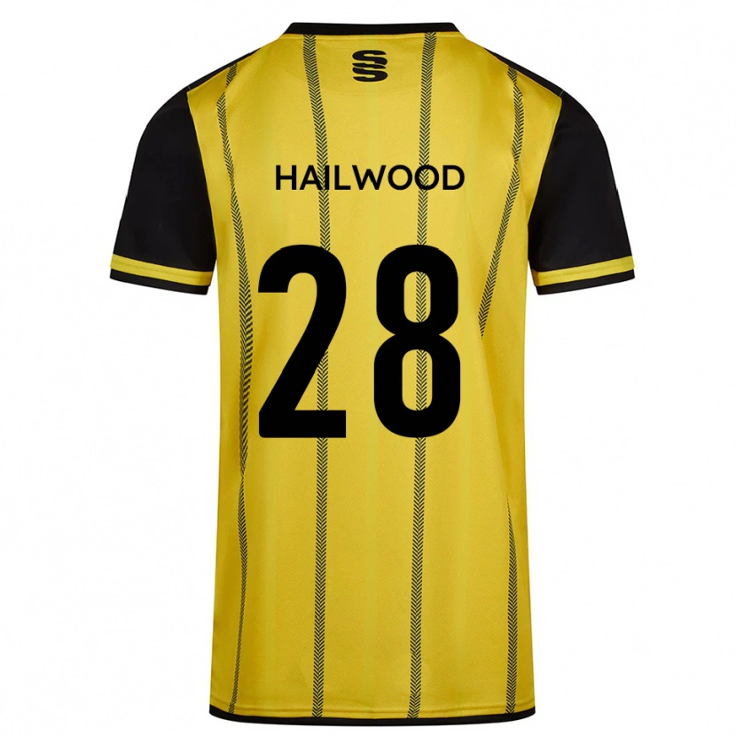 Danxen Kinderen Jesse Hailwood #28 Geel Zwart Uitshirt Uittenue 2025/26 T-Shirt