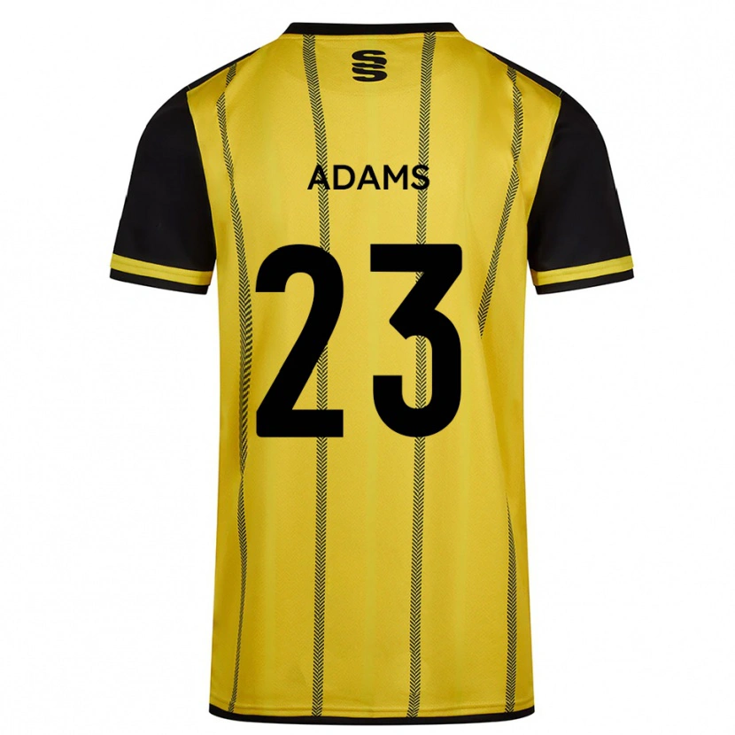 Danxen Kinderen Ellie Adams #23 Geel Zwart Uitshirt Uittenue 2025/26 T-Shirt