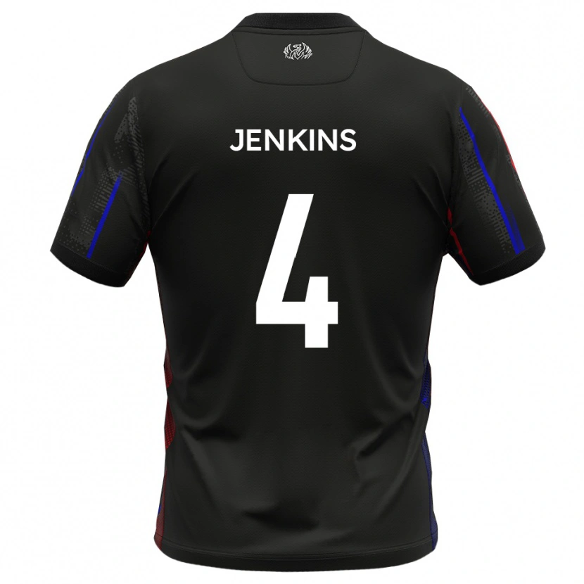Danxen Kinderen Luke Jenkins #4 Zwart Rood Uitshirt Uittenue 2025/26 T-Shirt