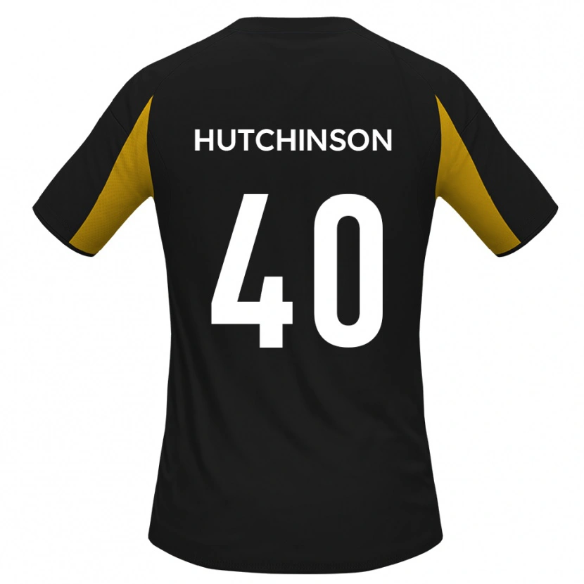 Danxen Kinderen Luke Hutchinson #40 Zwart Geel Uitshirt Uittenue 2025/26 T-Shirt
