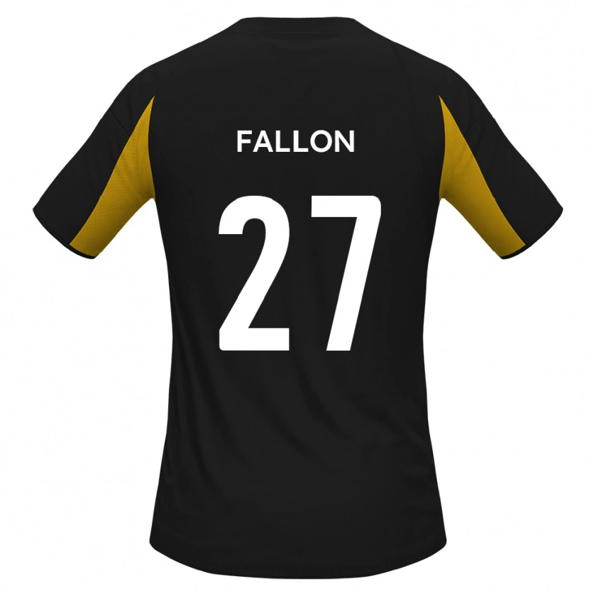 Danxen Kinderen Louie Fallon #27 Zwart Geel Uitshirt Uittenue 2025/26 T-Shirt