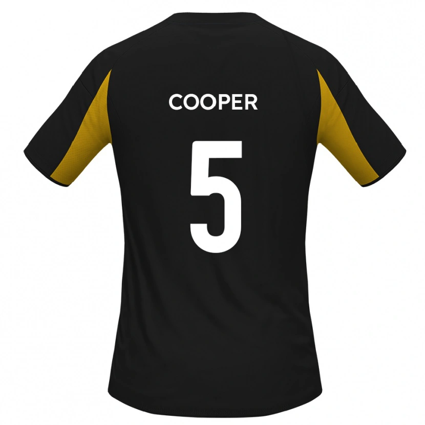 Danxen Kinderen Jake Cooper #5 Zwart Geel Uitshirt Uittenue 2025/26 T-Shirt